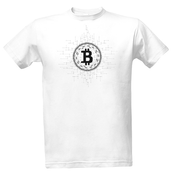 Tričko s potiskem Bitcoin black network