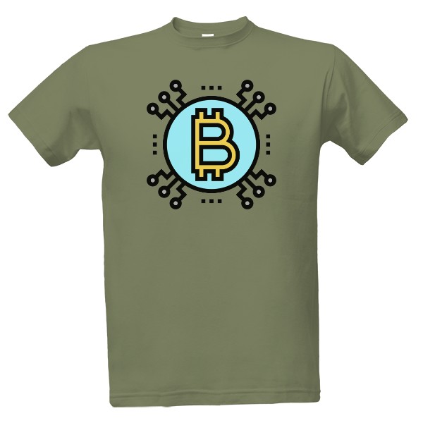 Tričko s potiskem Bitcoin blue bubble