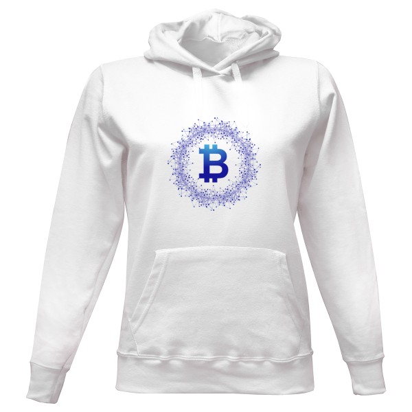 Dámská mikina s kapucí s potiskem Blue btc