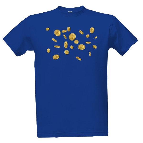 Tričko s potiskem btc zlaté mince
