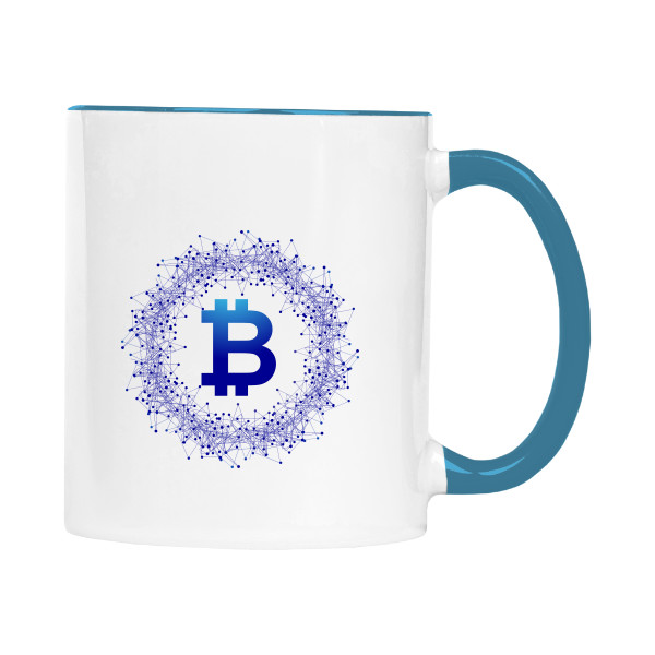 Hrnek malý barevný s potiskem Hrnek barevný modrý btc