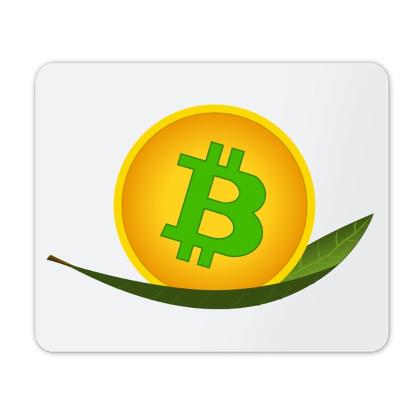 Podložka pod myš s potiskem Podložka pod myš bitcoin je zelený